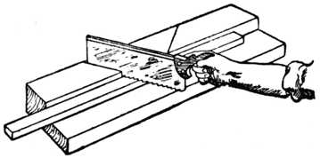 Fig. 324.—Sawing Block for Mitreing.