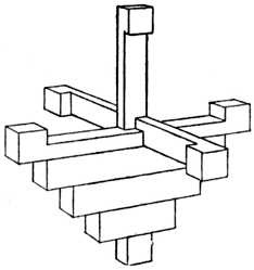 Fig. 377.—Beginning to place
    on the Cross Pieces.