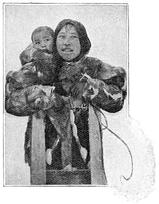 Eskimo vrouw met kind.