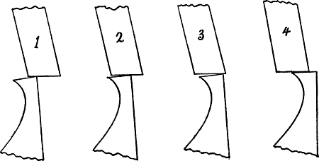 A sequence of 4 diagrams, showing the engaging pallet.