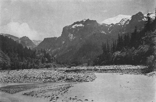 Carbon River below its Gorge, and Mother
Mountains.