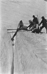A rescue from a crevasse.