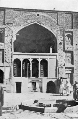 Interior of Old Caravanserai with Central Water Tank.