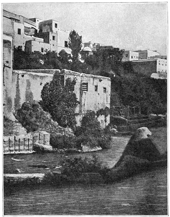 De Oeïd stroomt door de wijk achter het huis van Sidi-Mohammed.