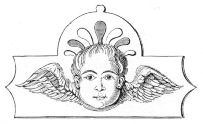 head of cherub with wings attached