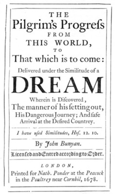 Facsimile of Title-page, 'Pilgrim's Progress,' First Edition.