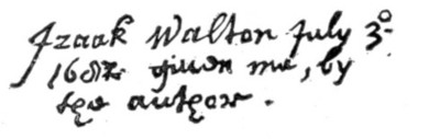 Izaak Walton autograph