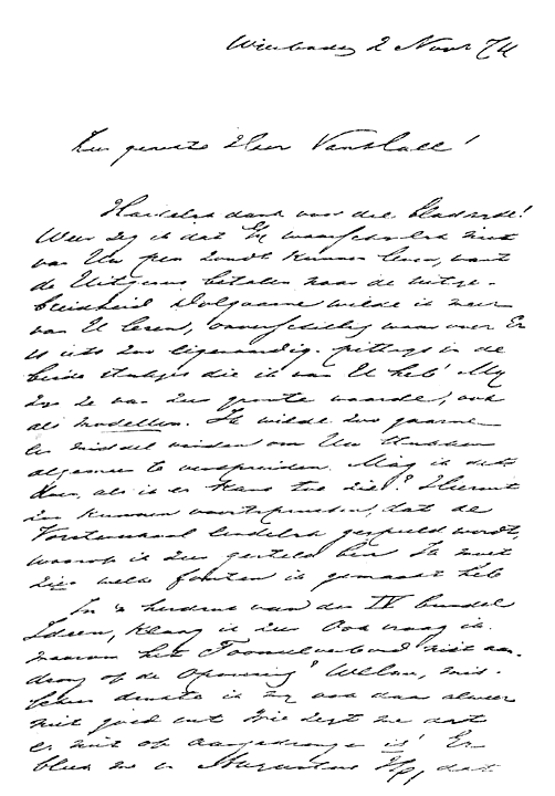 Gedeelte van een brief van E. DOUWES DEKKER aan Mr. J. N. v. HALL, uit Wiesbaden, 2 Nov. 1874