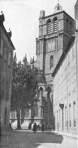 THE CLOCK-TOWER IS VERY SQUARE AND THICK