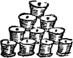 stack of pots