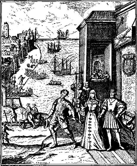 THE PARTING OF COLUMBUS WITH FERDINAND AND ISABELLA, 3RD AUGUST 1492
