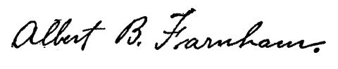 Signature: Albert B. Farnham.