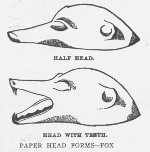 HALF HEAD. HEAD WITH TEETH. PAPER HEAD FORMS—FOX