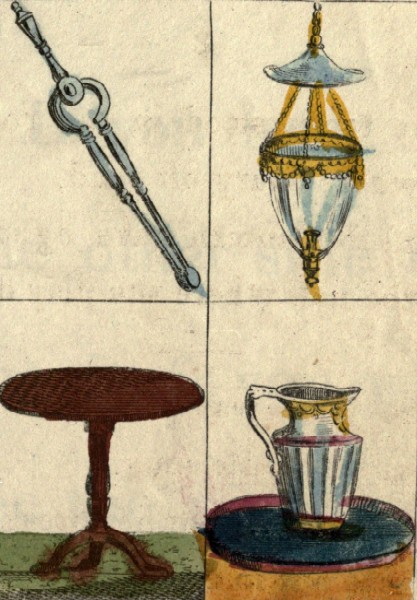 Tongs, Lantern, Table, Jug