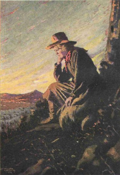 Kate was sitting on a rock&mdash;a dark picturesque silhouette against the sky.