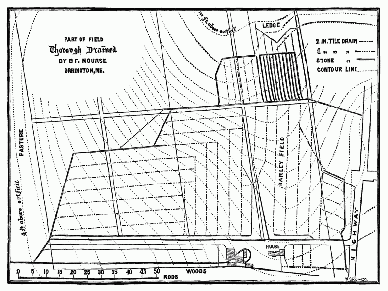 Fig. 49--PART OF FIELD Thoroughly Drained BY B F. NOURSE ORRINGTON, ME.