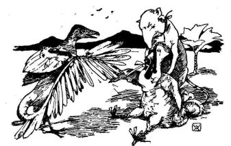 "'Bear up, old man,' said the Arch&aelig;opteryx."
