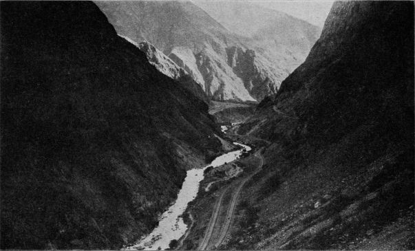 The Oroya Railroad, Peru, showing four sections of the road
