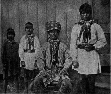 Group of Seminole Indians in the Everglades of Florida