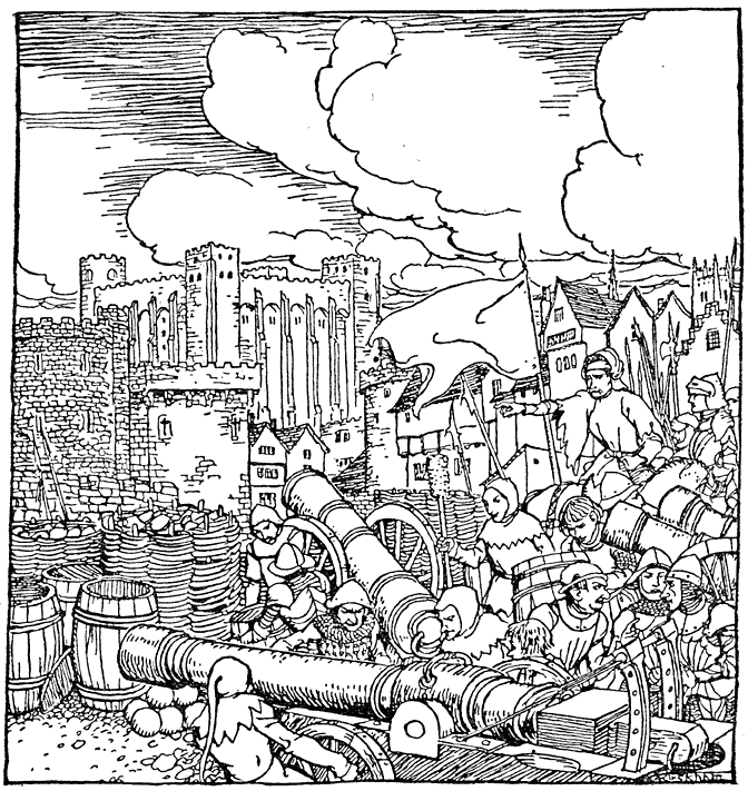 De troepen des konings slaan het beleg om Lanceloet’s burcht.