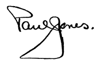 Paul Jones' signature.