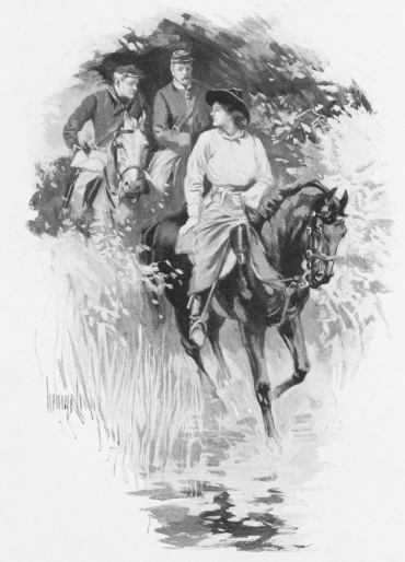 "Daintily her handsome horse set foot in the water." Page 131.