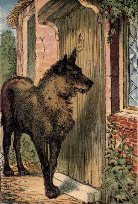 The Wolf arrives at the Grandmother's house before Little
Red Riding-Hood.