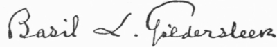 Signature: BASIL L. GILDERSLEEVE
