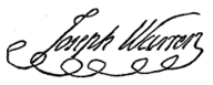 Signature, Joseph Warren