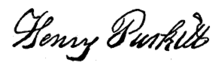 Signature, Henry Purkitt