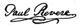 Signature, Paul Revere