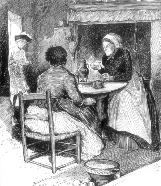 "She found 'la mère Bricolin' sitting with Mrs. Wright."