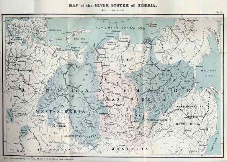 Map of the River System of Siberia.
