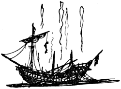 A burning ship