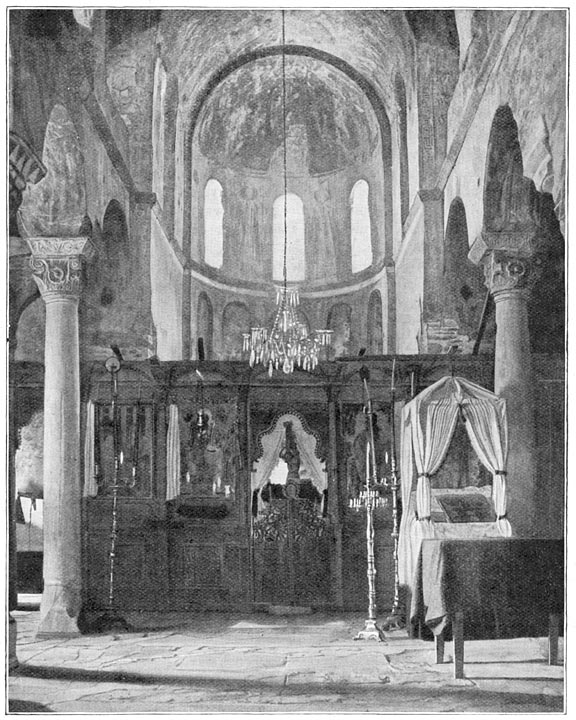 Afscheiding van het koor in een byzantijnsche kerk.