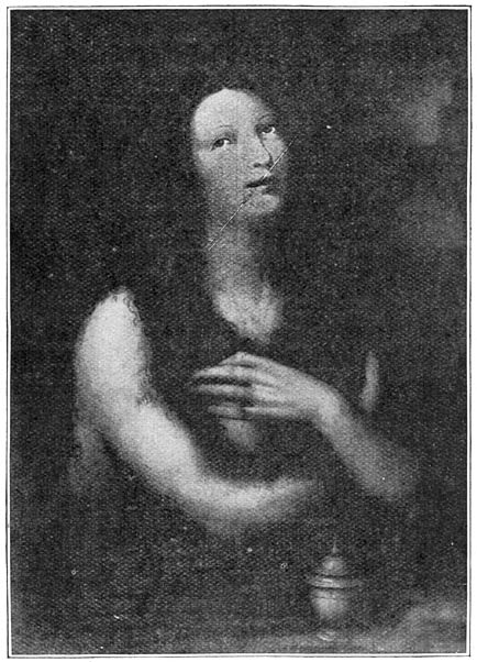 Boetvaardige Magdalena, naar Leonardo da Vinci, in de kapel van den Connétable.
