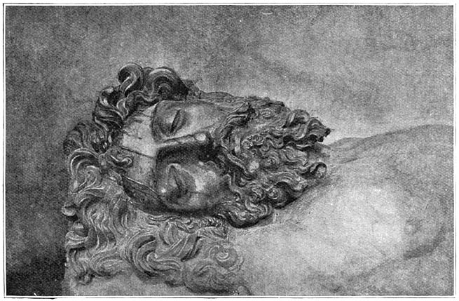 Christus in het graf, door Juan de Juni. (In het Museum te Valladolid.)