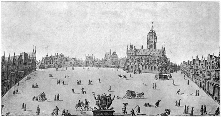 De Markt te Middelburg ten jare 1605.