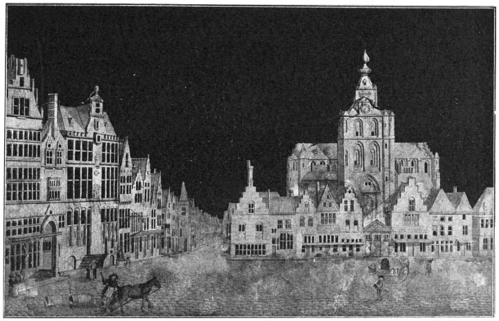 Marktplein te Bergen-op-Zoom in de 18e eeuw.