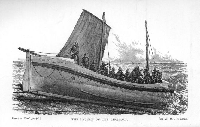 The Launch of the Lifeboat.  From a photograph by W. H. Franklin.