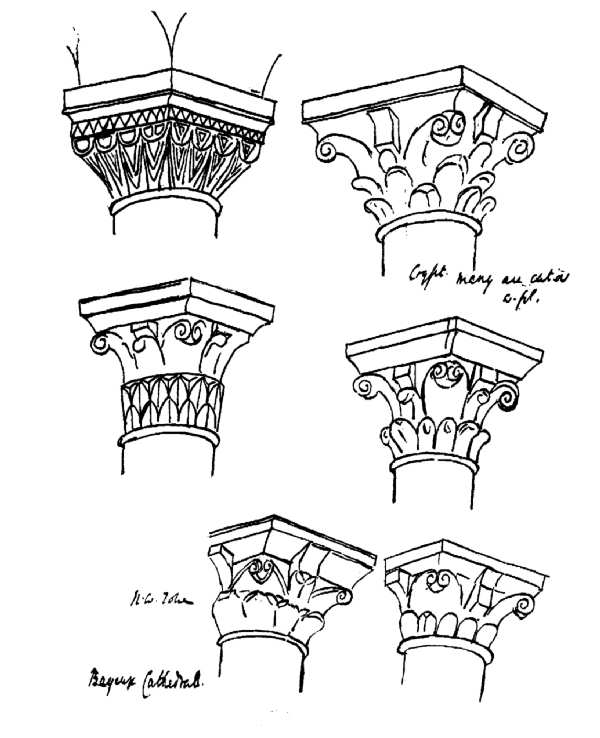 Capitals in Bayeux Cathedral