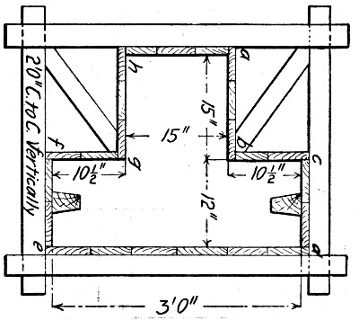 Fig. 181.—Form for T-Section Wall Column.