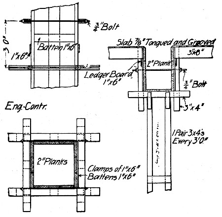 Fig. 238.—Column and Floor Forms for Four-Story Garage.