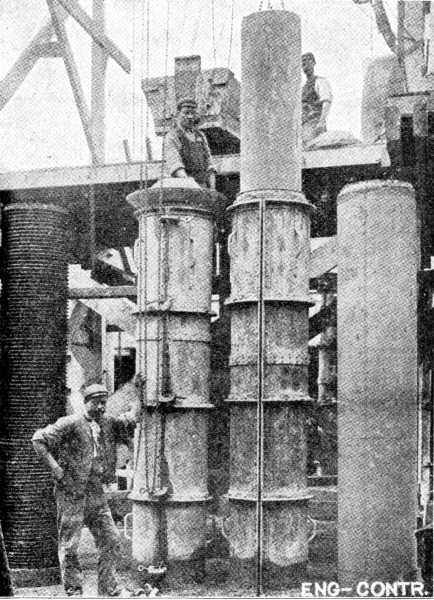 Fig. 272.—Casting Bordenave Pipe at Swansea, England.