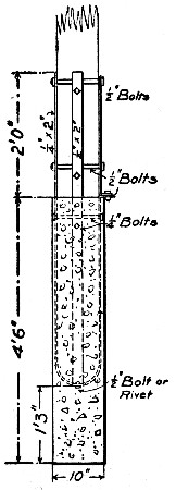 Fig. 305.—Base for Wooden Pole.