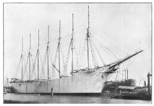 THE SCHOONER THOMAS A. LAWSON. THE FIRST SEVEN-MASTED
SAILING-VESSEL