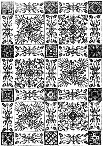 Detailed floral design based on square motifs