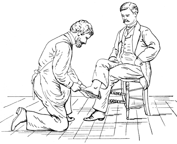 Measuring the length of the foot Measuring the length of the foot