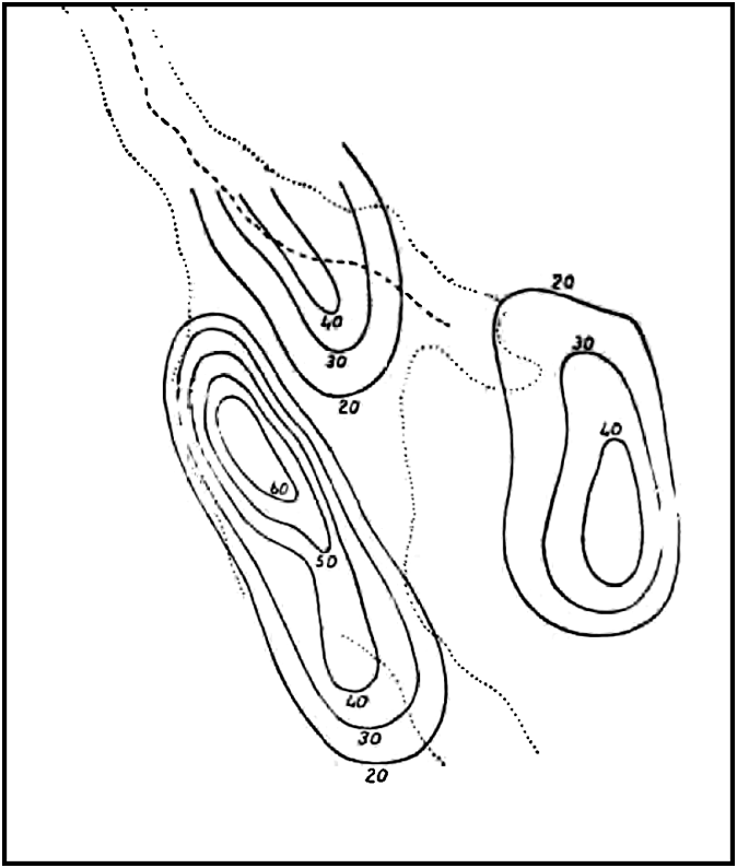 Distribution of Audible After-shocks in Space (November 1891-December 1892).
