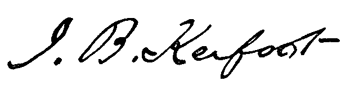 signature of J B Kerfoot
